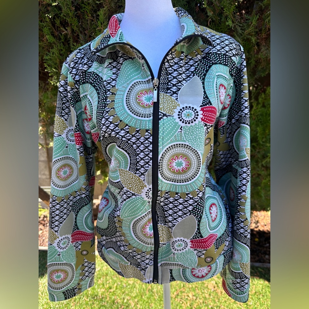 Women's Mirror Image Retro Zip Up Cotton Jacket XL - Picture 1 of 9